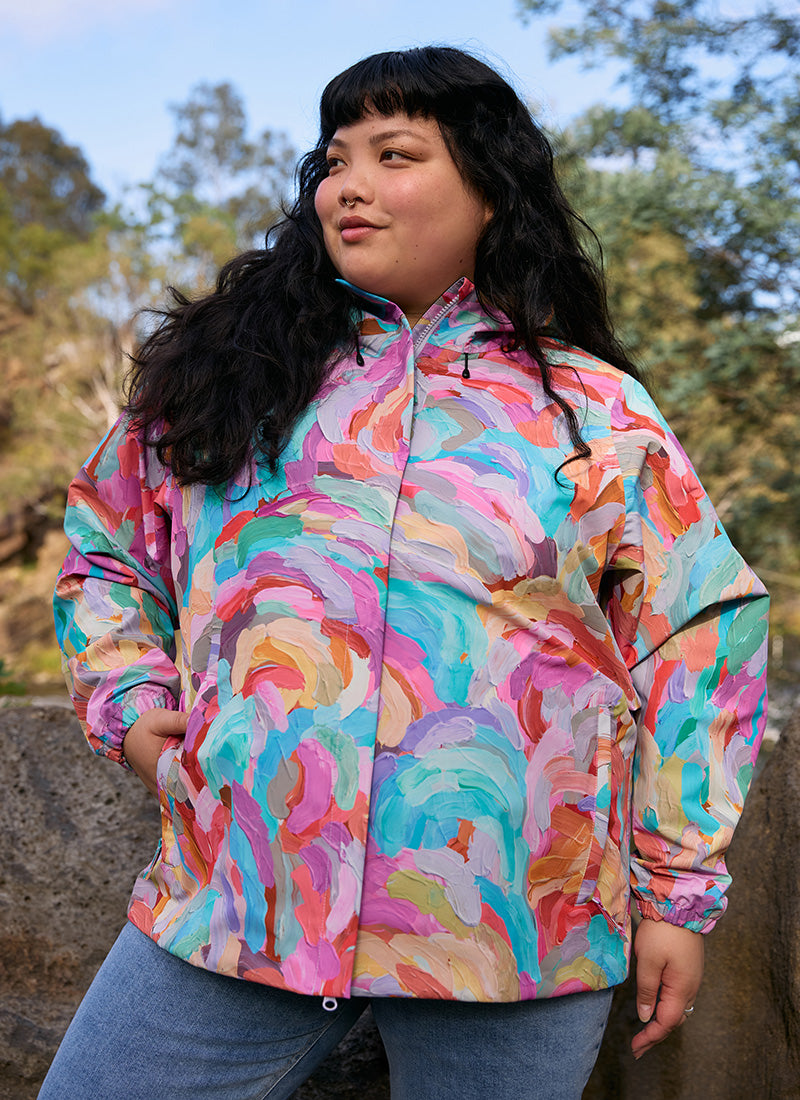 Elements Waterproof Jacket Women's Hip Length Raincoat Fairy