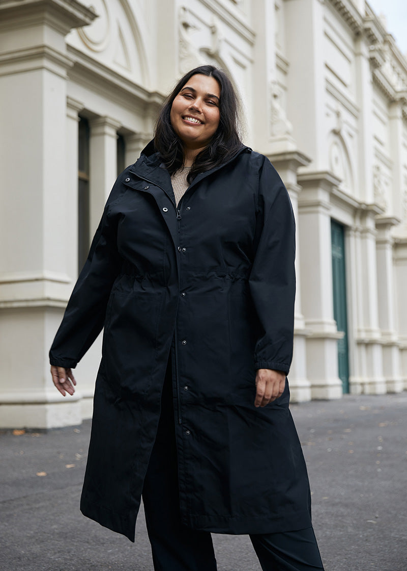 Overland Waterproof Jacket Women's Long Below the Knee Raincoat